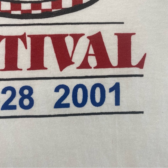 Vintage 2001 Lecompte Pie eating contest Humor Festival tee shirt NWOT 2XL white - Picture 5 of 9